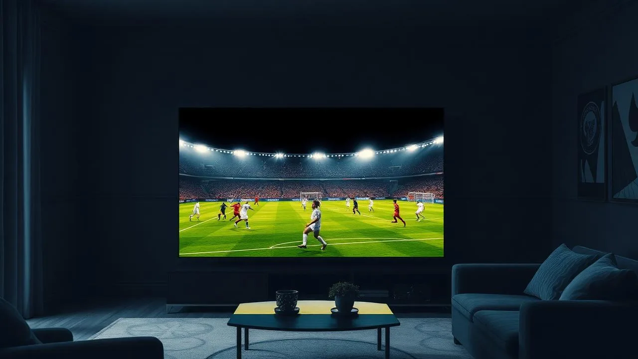 Partida de futebol transmitida ao vivo em 4K por Lista IPTV